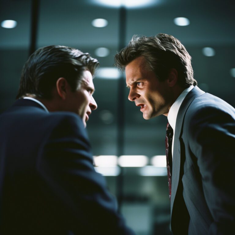 Man in a black suit standing confidently, showcasing a formal and professional appearance while using correct voice tone
