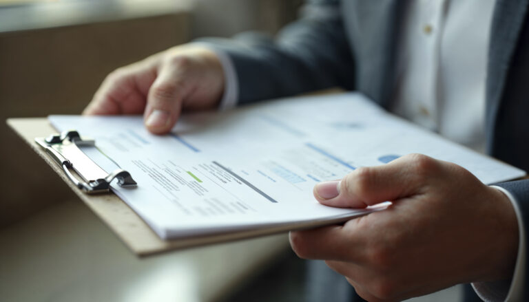 employee working with document