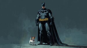 batman with Jack Russell dog